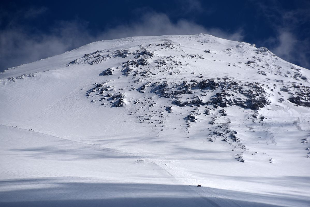 03C Mount Elbrus East Summit With Climbers On The Traverse From The Climb To Pastukhov Rocks